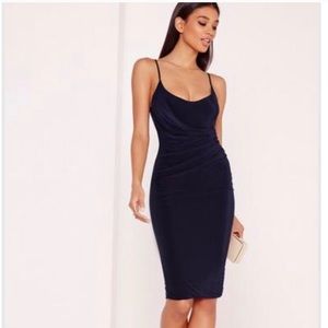 Missguided Slinky Strappy Wrap Midi Dress